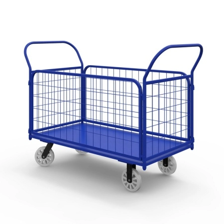 фото тележка платформенная с сетчатыми бортами тс 5 (700х1200) г/п 600 кг.200 нейлон/пластик