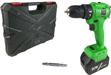 фото дрель аккумуляторная бесщеточная zitrek greenpower 20 pro (20в, li-ion аккум. 1шт, зу, кейс, бита) 063-4060