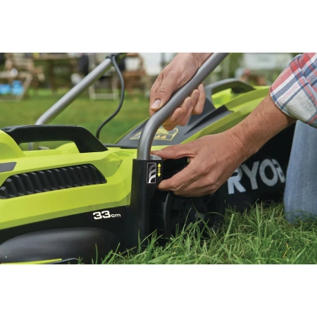 фото электрическая газонокосилка ryobi rlm13e33s